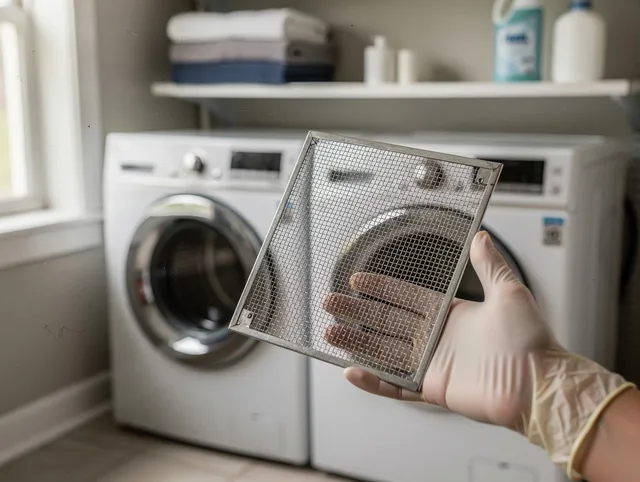 New London Dryer Vent Cleaning specialist performing detailed lint trap cleaning service in New London