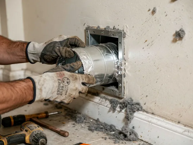 Professional dryer vent repair and installation by New London Dryer Vent Cleaning in New London